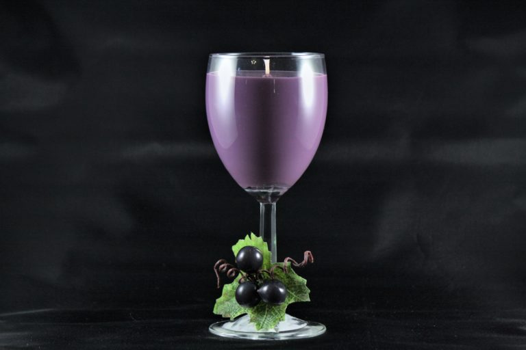scented wax wine glass candle