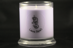 love spell scented soy wax candle